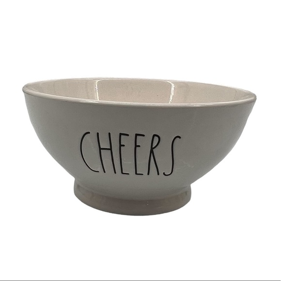 Rae Dunn CHEERS Ceramic Cereal Snack Food Decorative Party Bowl - Picture 1 of 7